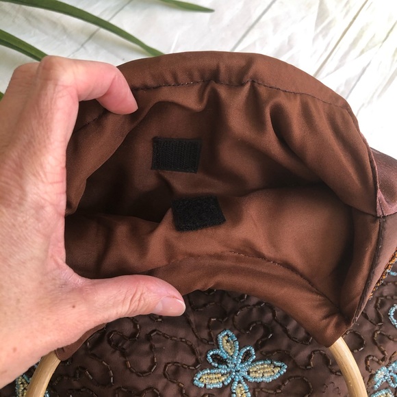 Vintage Embellishment Brown Bag - Picture 2 of 3